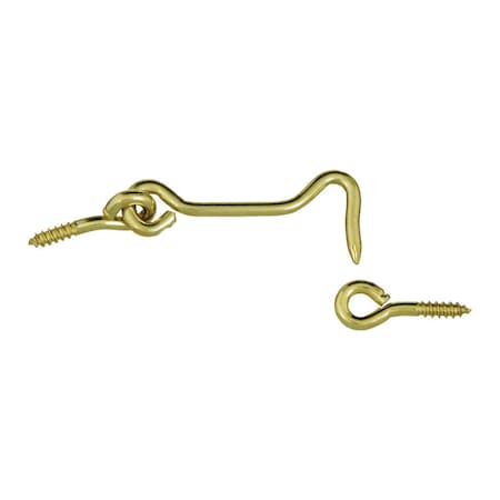 National Hardware HOOK/EYES SOL BRS 2-1/2" N118-133